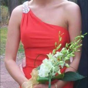 Red One Shoulder Studio 17 Gown